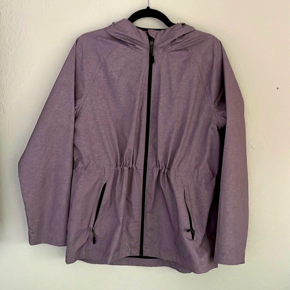 Lavender zip up windbreaker rain jacket